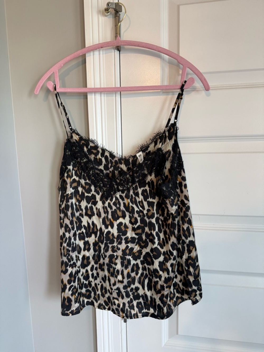 bp Leopard Print Lace-Trim Cami Top - Black & Tan